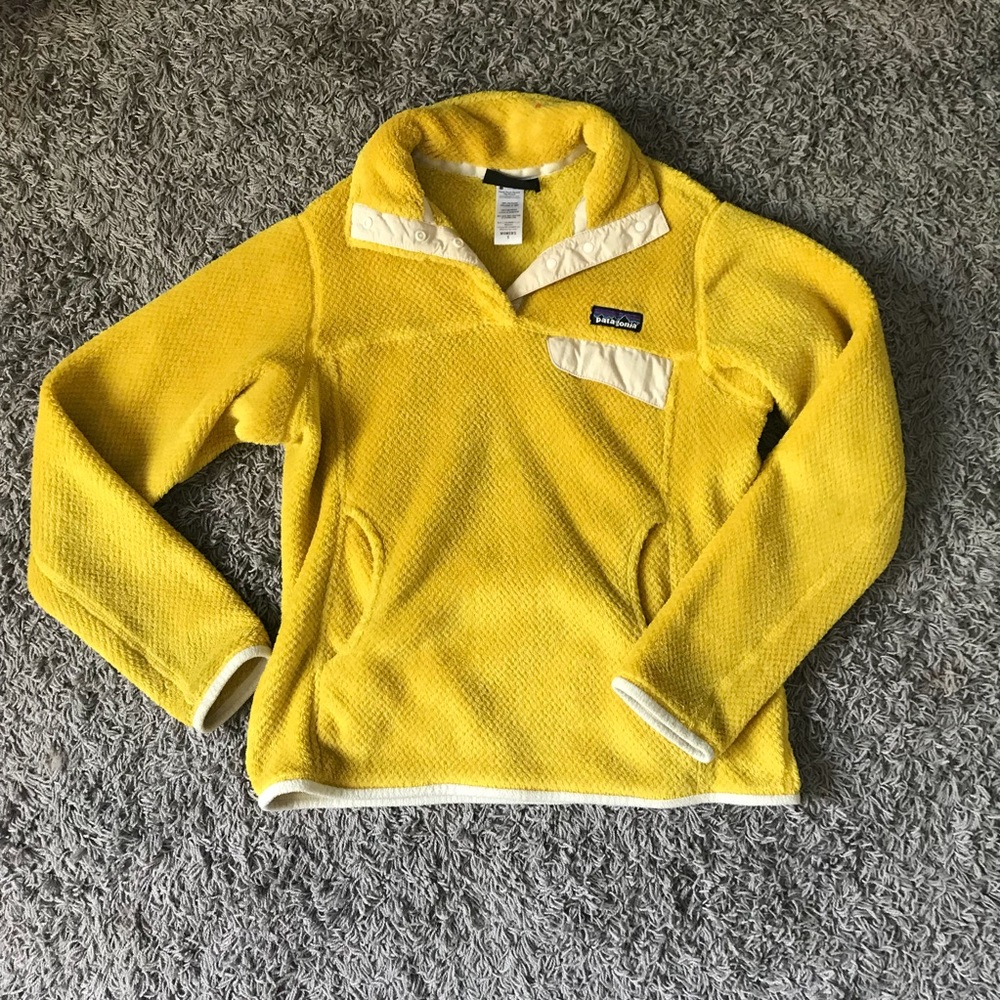 Yellow Patagonia Fleece Pullover